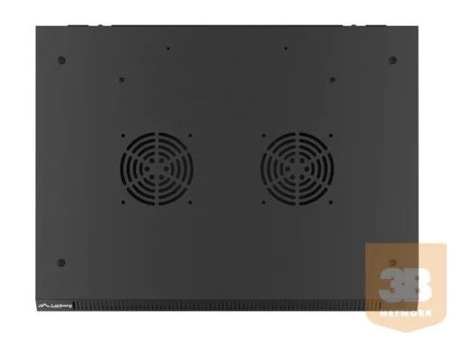 Lanberg 19'' fali rack szekrény 4U 600x450mm fekete (üvegajtó)