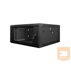   Lanberg 19'' fali rack szekrény 4U 600x600mm fekete (üvegajtó)