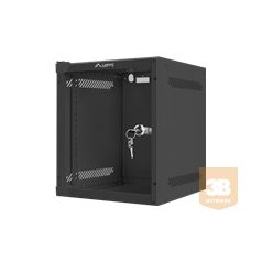   LANBERG fali rack szekrény 10" 6U 280x310 black with metal door flat pack