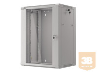 LANBERG 19inch fali rack szekrény 15U/570x450 demounted fast assembling flat pack grey