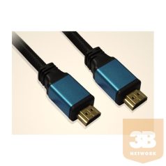   WIRETEK kábel HDMI Összekötő 3m, Male/Male, v2.0, Fém csatlakozó