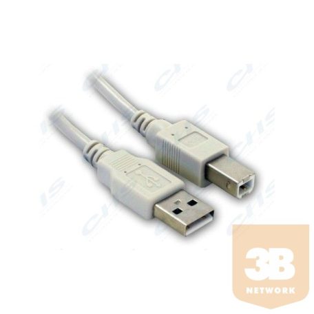 WIRETEK kábel USB Összekötő A-B, 3m, Male/Male