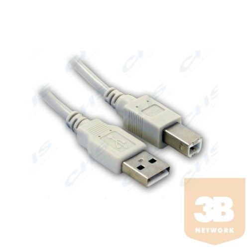 WIRETEK kábel USB Összekötő A-B, 5m, Male/Male