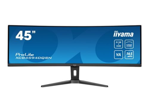 IIYAMA XCB4594DQSN-B1 44.5inch ETE VA DQHD 165Hz 450cd/m2 0.8ms MPRT Speakers USB-C Dock DP 2xHDMI KVM 3xUSB3.2 13cm Height Adj.