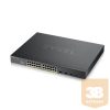 ZYXEL Switch 24x Gigabit POE + 4x 10G SFP+ hybird mode, standalone or NebulaFlex Cloudt Menedzselhető (375W POE)