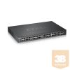 ZYXEL Switch 48x Gigabit + 4x 10G SFP+ hybird mode, standalone or NebulaFlex Cloudt Menedzselhető