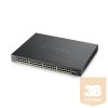 ZYXEL Switch 48x Gigabit POE + 4x 10G SFP+ hybird mode, standalone or NebulaFlex Cloudt Menedzselhető (375W POE)