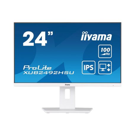 IIYAMA XUB2492HSU-W6 24inch WHITE ETE IPS-panel 1920x1080 100Hz 15cm Height Adj. Stand Pivot 250cd/m Speakers HDMI