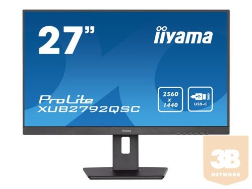 IIYAMA XUB2792QSC-B5 27inch IPS 2560x1440 350cd/m2 4ms HDMI DP