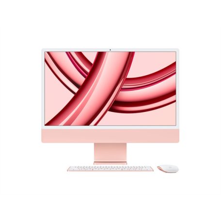 Apple iMac 24" Retina, 4.5K CTO: Apple M3 8C CPU/10C GPU, 16GB/256GB - Rózsaszín